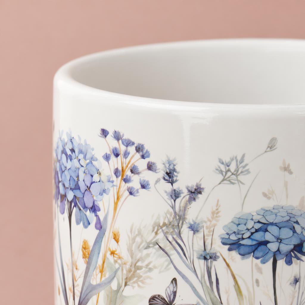 Floral Fiori Indoor Plant Pot | Blue Hydrangea