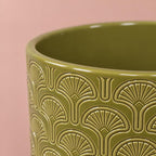 Tirza ceramic plant pot in Pistache Green