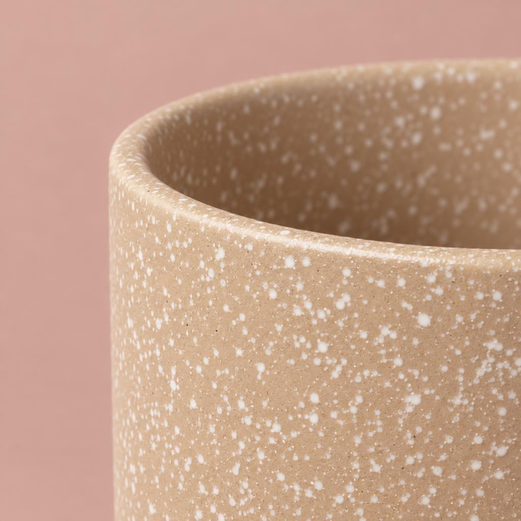 Valetta Indoor Plant Pot & Stand | Speckled Caramel