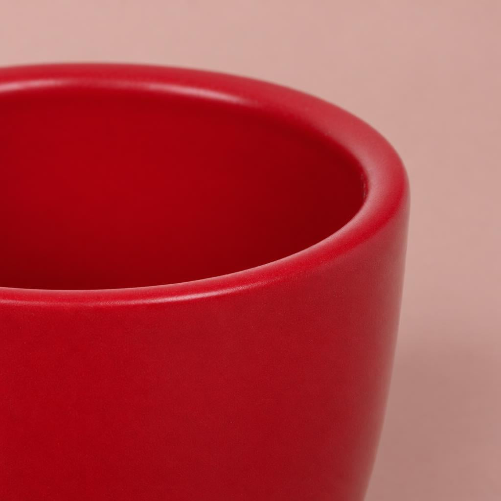Matt red ceramic Simplicity pot