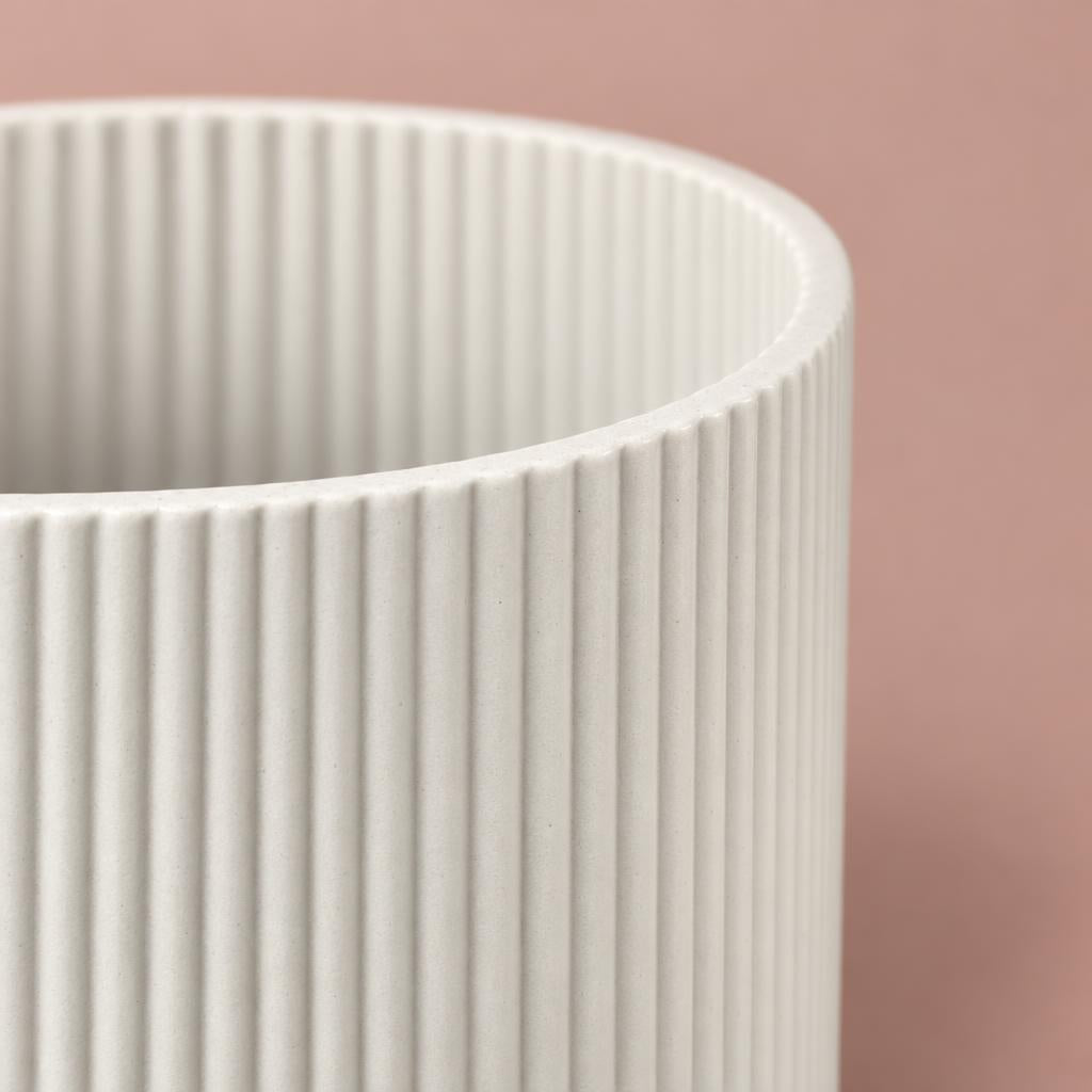 Vibes Fold Orchid Pot | Linen White