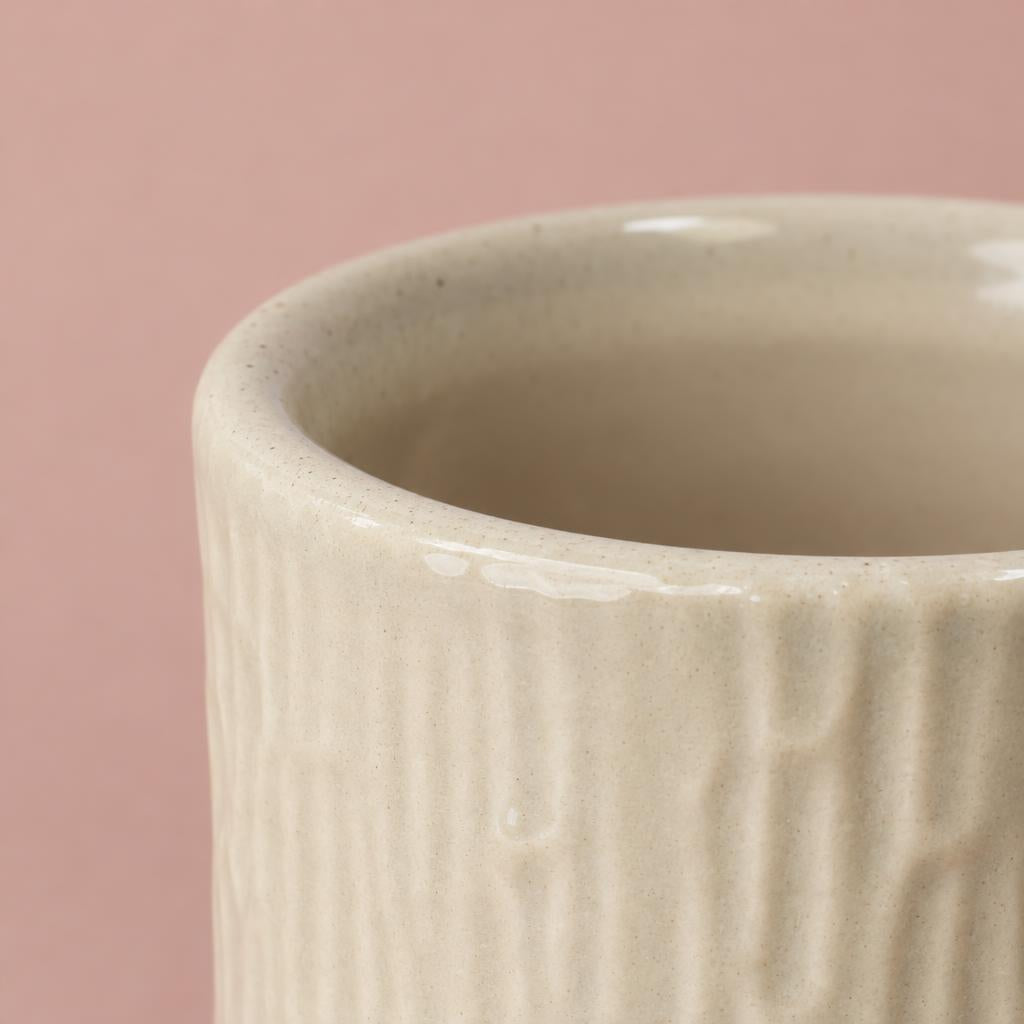 Big Dipped Top Indoor Plant Pot | Oatmeal