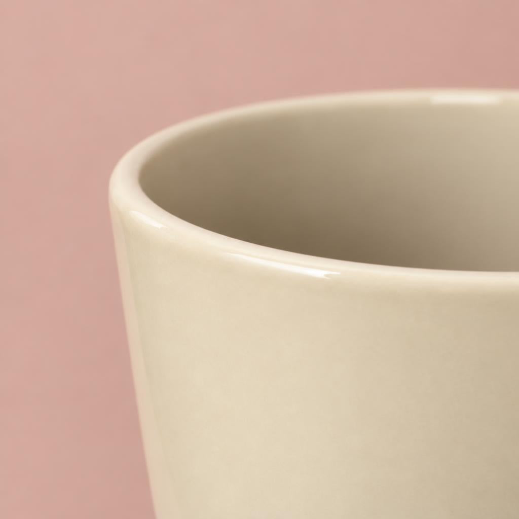 Glossy taupe Karina decorative plant pot