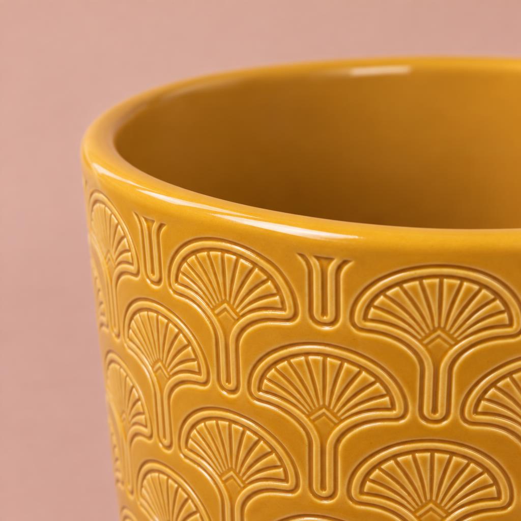 Tirza decorative pot with soft Pistache Curry hues