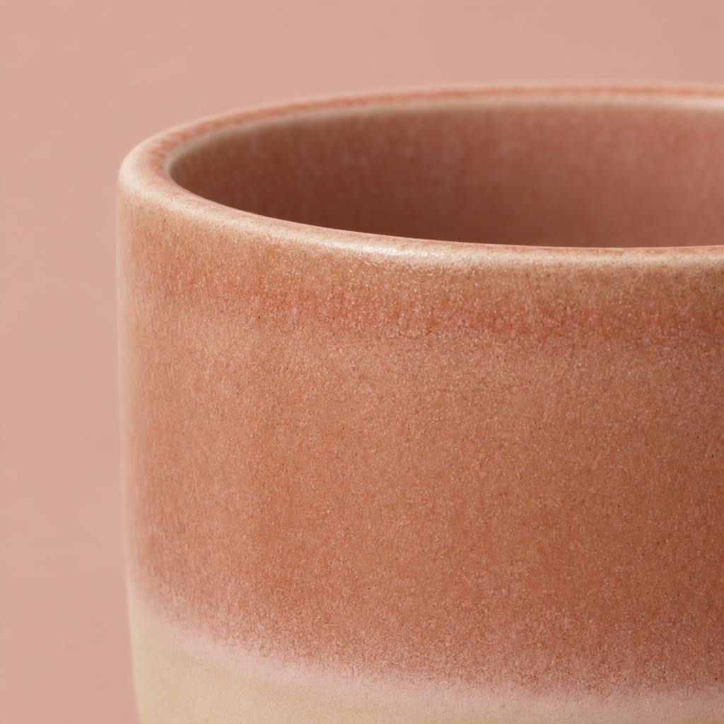 Rose Jolie Matte plant pot with a matte reactive glaze