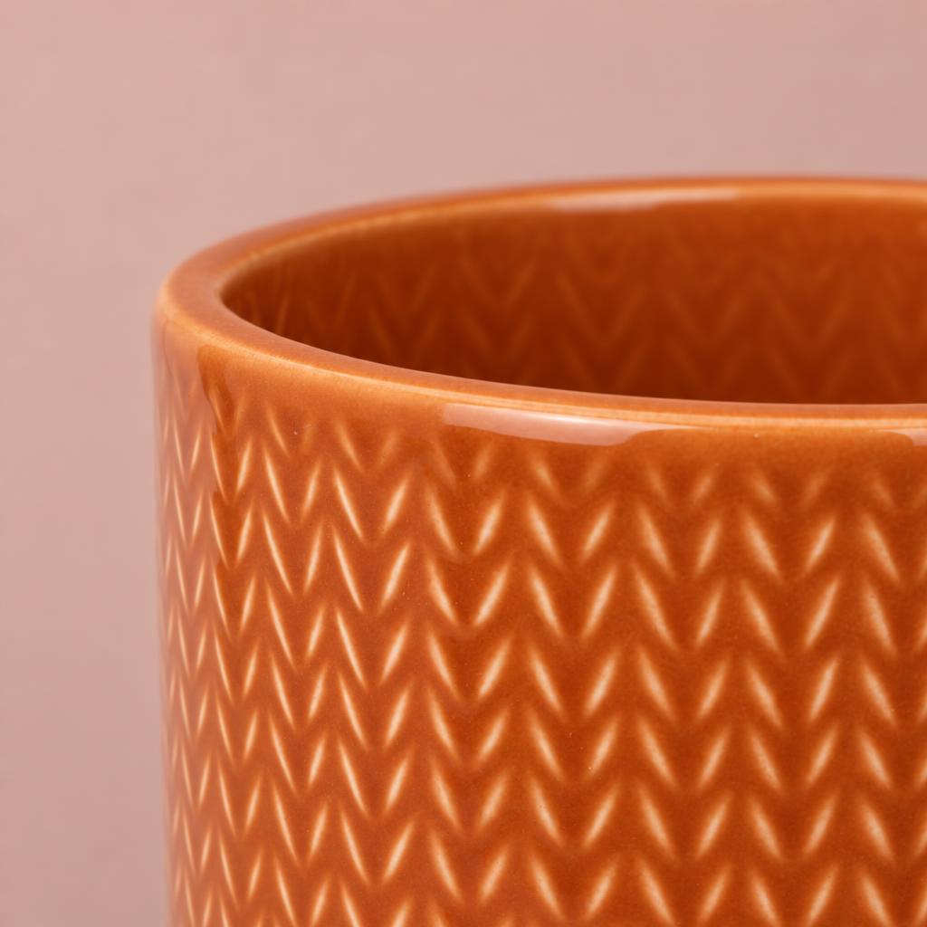 Sienna Chevron decorative plant pot