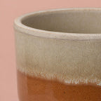 Rounded Rowe Two Tone Rust pot with reactive glaze