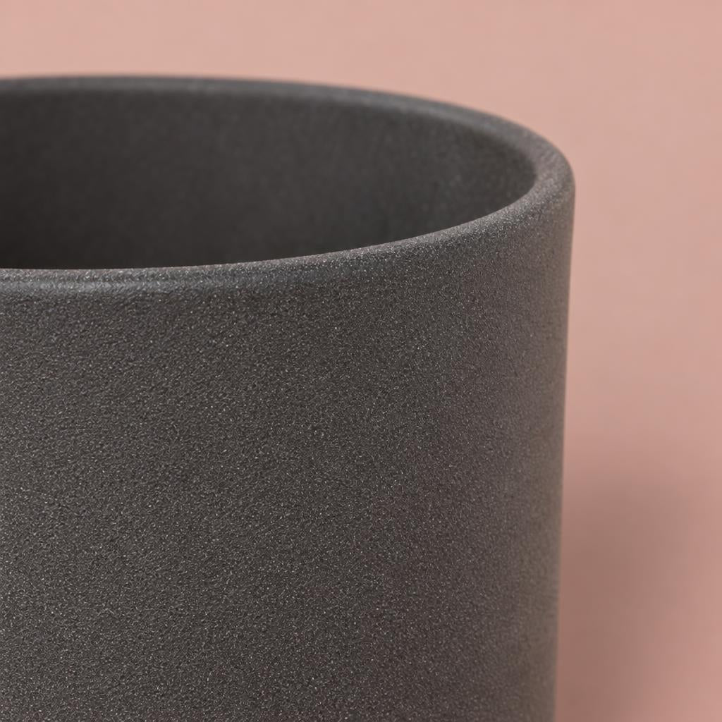 Granite Leon plant pot with a minimalist patterned design