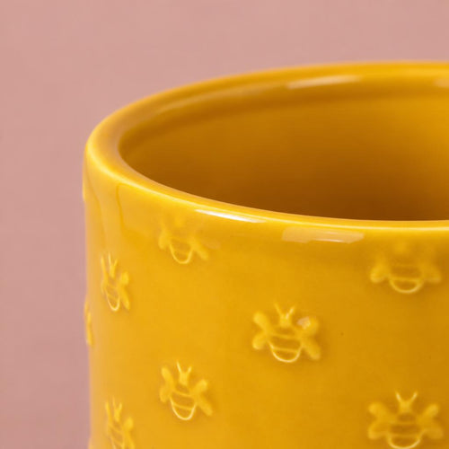 Yellow/orange Arley decorative bee pot