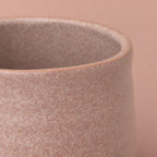 Rounded Celeste pot with a matte pink reactive glaze