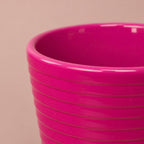 Slimline Ribbed Indoor Plant Pot | Cerise