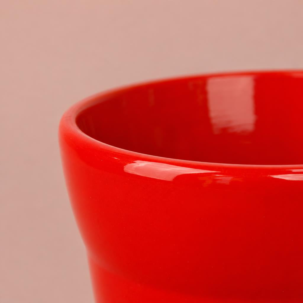 Wide Rim Pot Indoor Plant Pot | Red