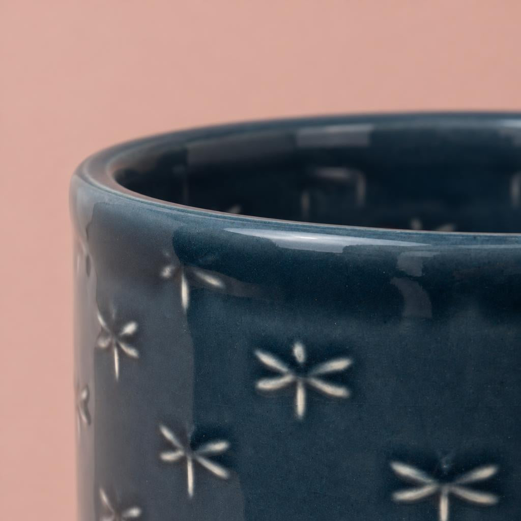 Blue Arley Dragonfly decorative pot